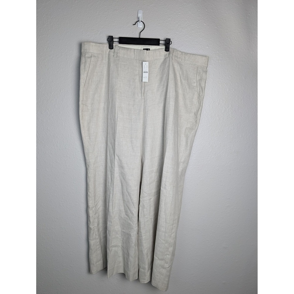 J. Crew‎ Dress Pants Womens 24 White Linen Twill Relaxed Pleated Lined Pockets